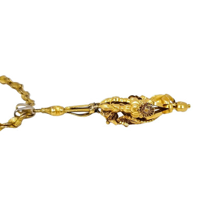 1820’s Georgian pinchbeck gold torpedo chandelier pendant decorated with cannetille and filigree