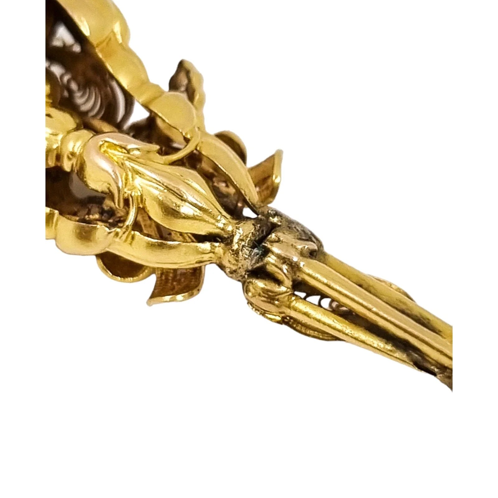1820’s Georgian pinchbeck gold torpedo chandelier pendant decorated with cannetille and filigree
