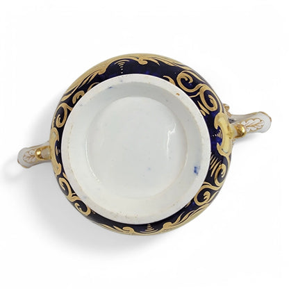Regency era Coalport Pembroke chocolate cup and caucer, winged harpy handles