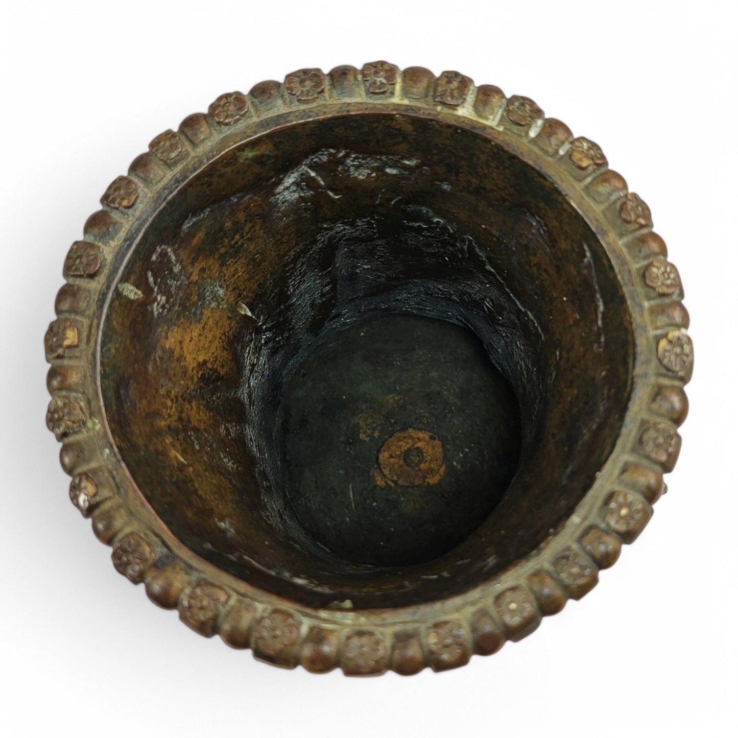 Italian Art Nouveau hand cast bronze amphora with children and grapevine design