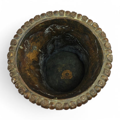 Italian Art Nouveau hand cast bronze amphora with children and grapevine design