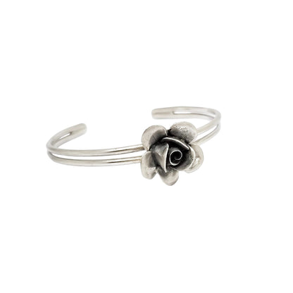 1970's sterling silver Erik Dennung Danish Modernist cuff rose bracelet