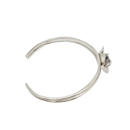 1970's sterling silver Erik Dennung Danish Modernist cuff rose bracelet