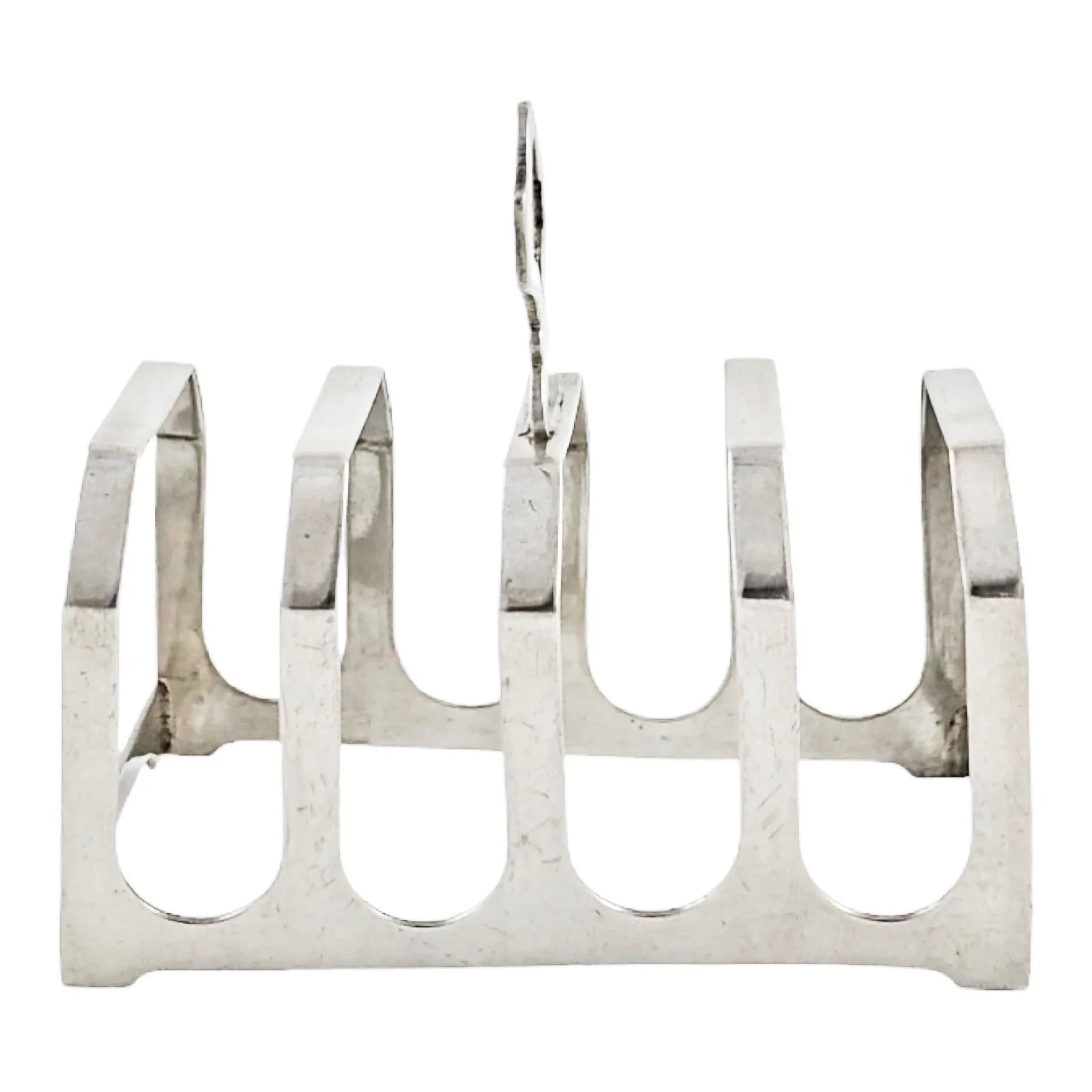Harrods sterling silver Art Deco 5-bar toast rack with 4 slots
