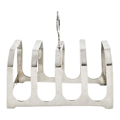 Harrods sterling silver Art Deco 5-bar toast rack with 4 slots