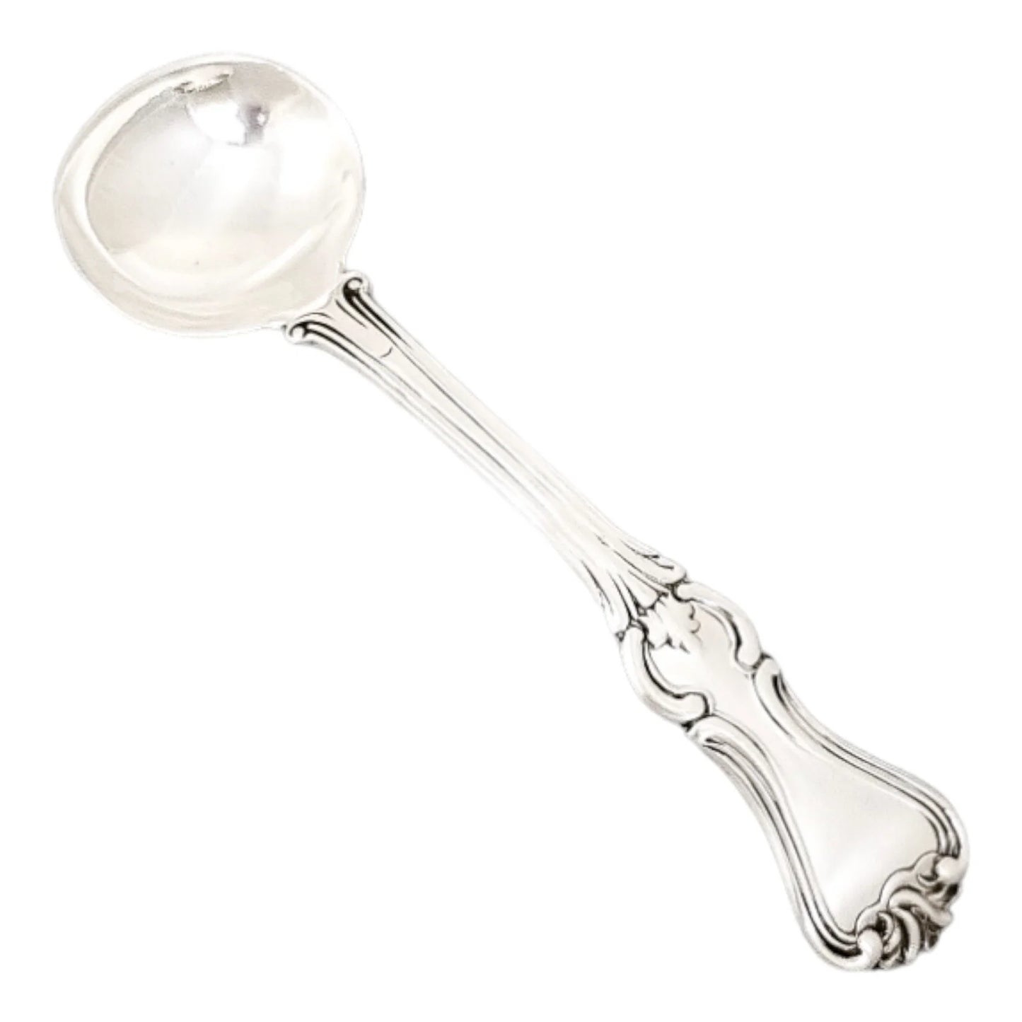 Victorian sterling silver large mustard with ruby liner and spoon condiment set, 1865