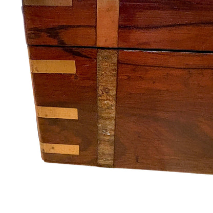 Victorian mahogany writing slope, secret drawers, working key