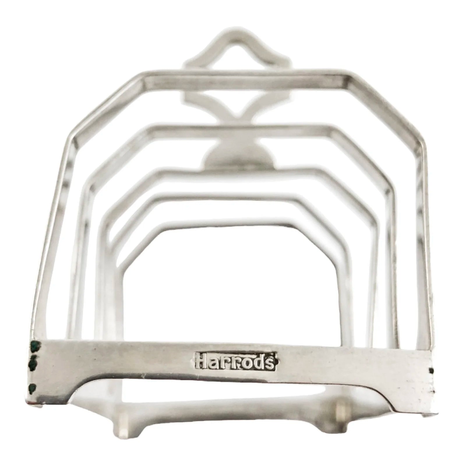 Harrods sterling silver Art Deco 5-bar toast rack with 4 slots
