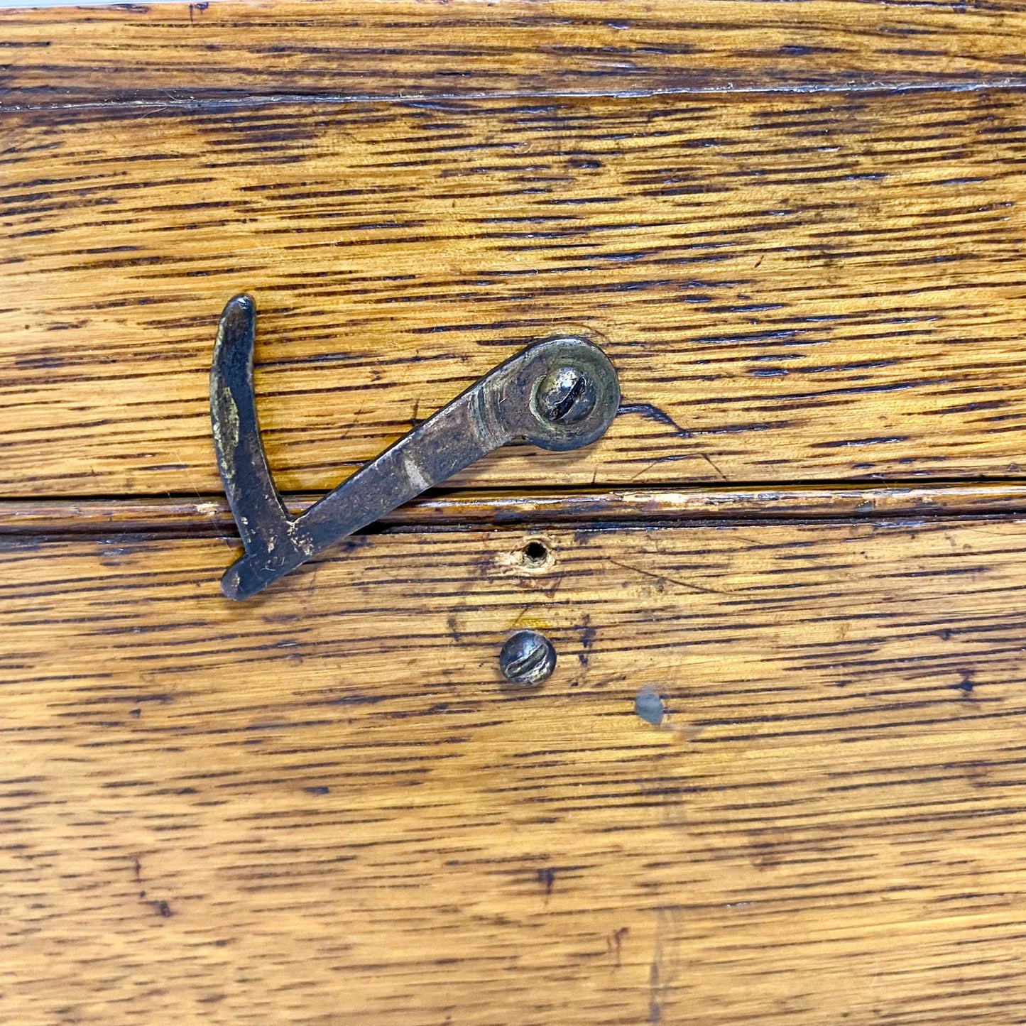 Edwardian WWI officer's oak storage box with Gordon Highlanders regiment stag cap badge