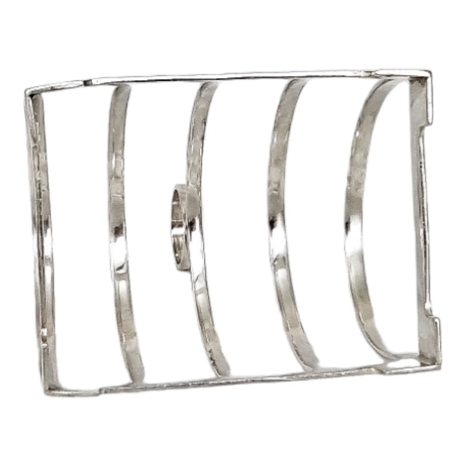 Art Deco sterling silver bachelor's 5-bar toast / letter rack with 4 slots