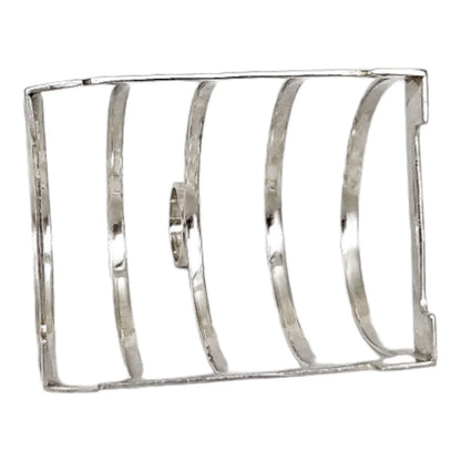 Art Deco sterling silver bachelor's 5-bar toast / letter rack with 4 slots