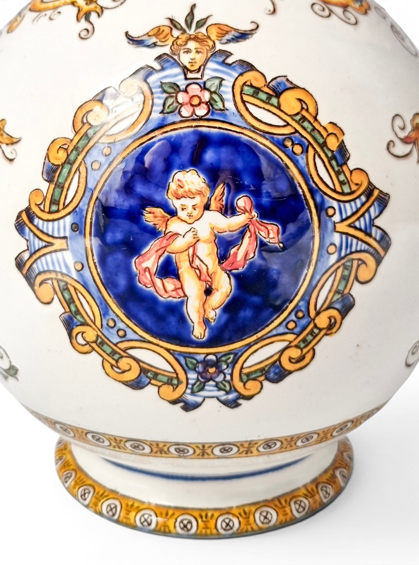 Faïence de Gien Renaissance Revival ewer, c.1880