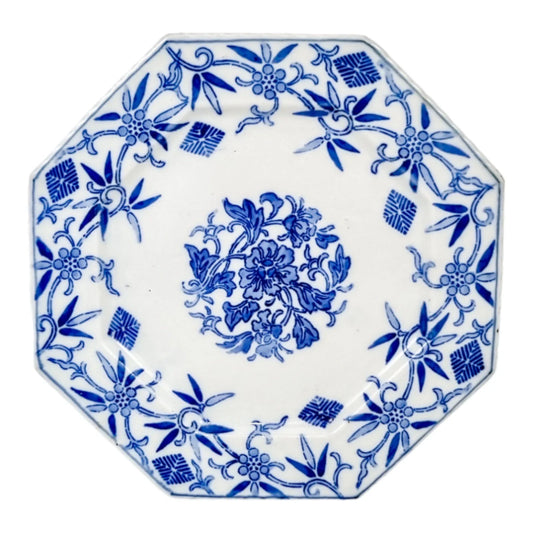 Meiji era Fukagawa Koransha Seiji Kaisha octagonal blue and white porcelain plate
