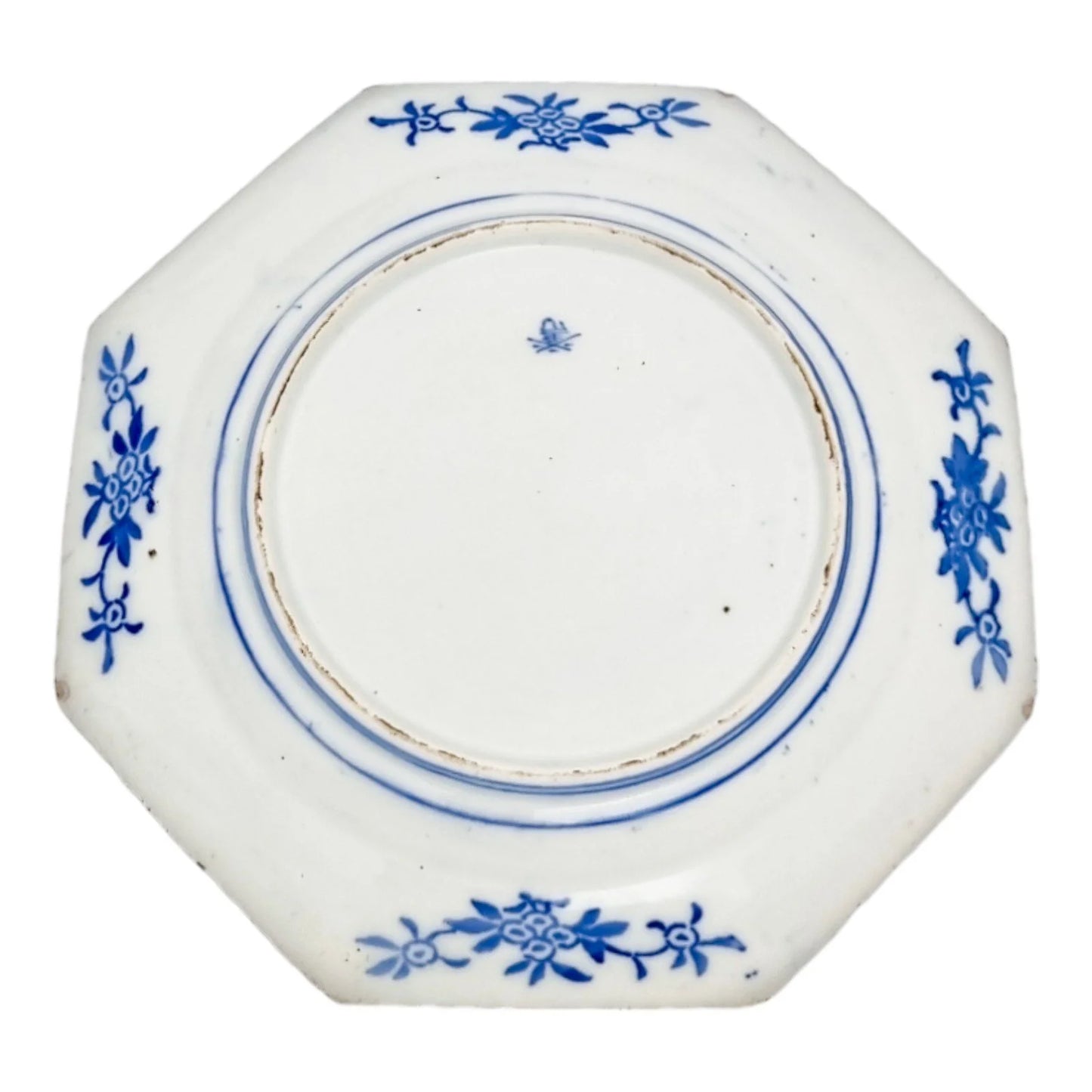 Meiji era Fukagawa Koransha Seiji Kaisha octagonal blue and white porcelain plate