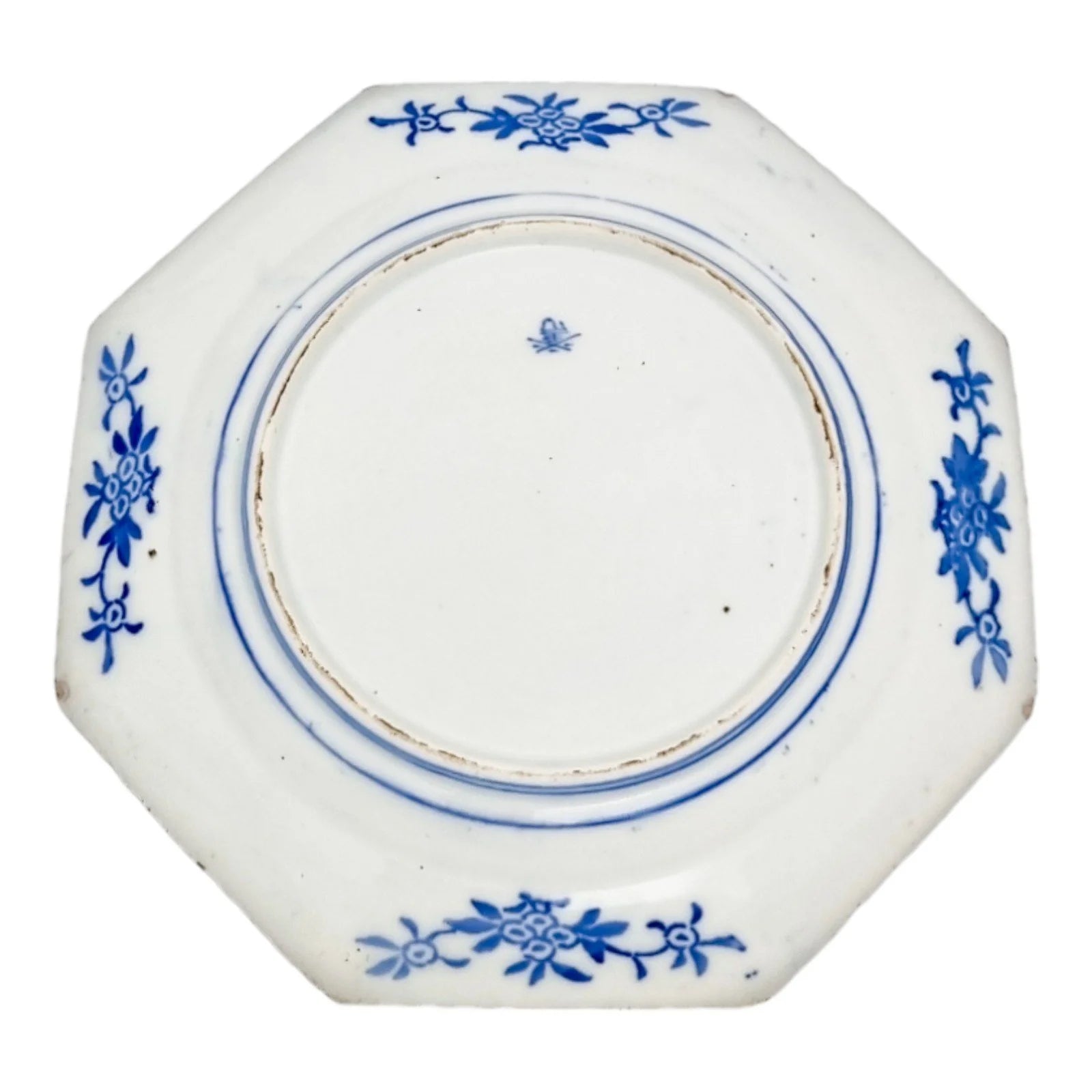 Meiji era Fukagawa Koransha Seiji Kaisha octagonal blue and white porcelain plate