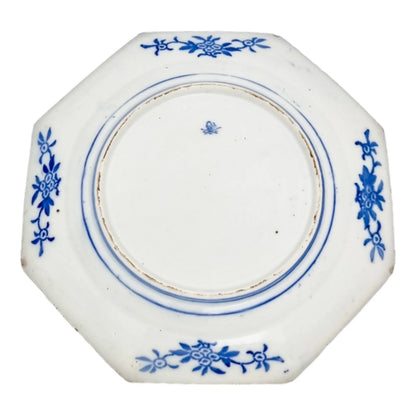 Meiji era Fukagawa Koransha Seiji Kaisha octagonal blue and white porcelain plate