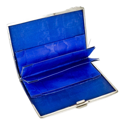 Victorian Chester sterling silver large silk concertina card case, engraved with scrolls
