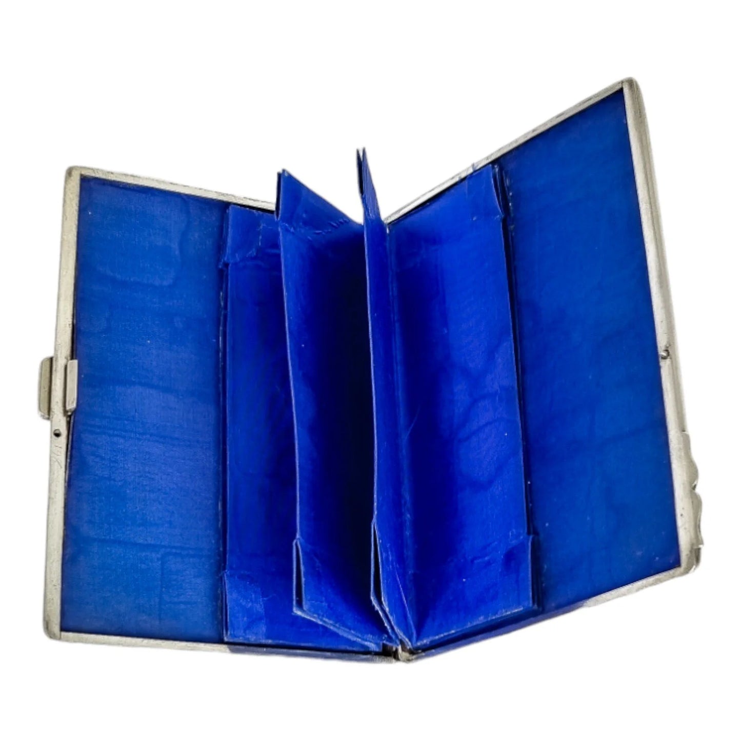 Victorian Chester sterling silver large silk concertina card case, engraved with scrolls