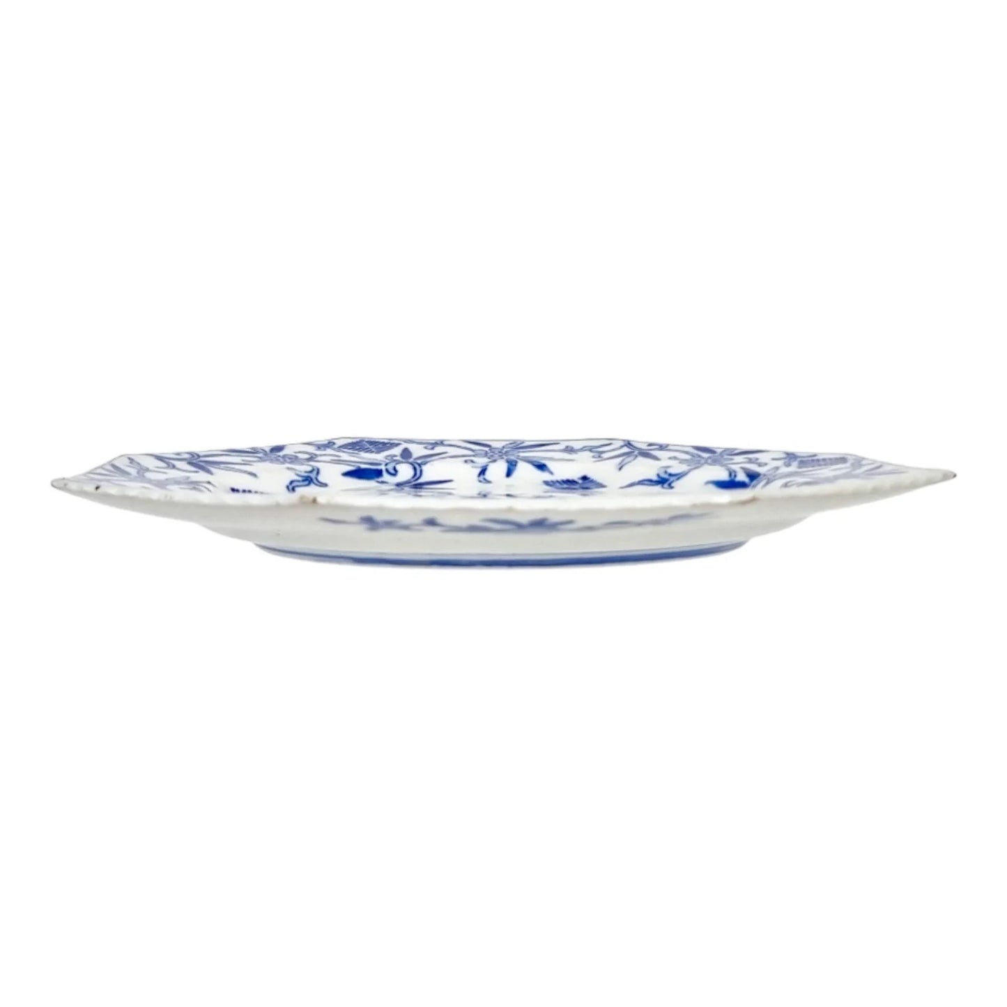 Meiji era Fukagawa Koransha Seiji Kaisha octagonal blue and white porcelain plate