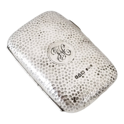 Edwardian Chester hand-hammered sterling silver and gilt ladies cigarette / card case