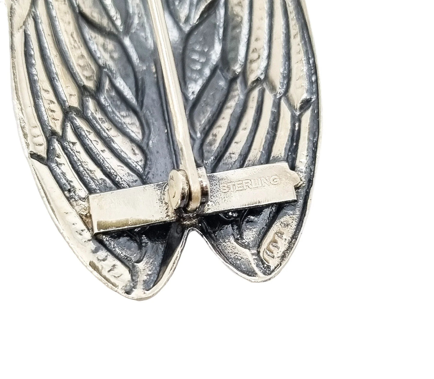 Sterling silver enamel bug / beetle statement brooch