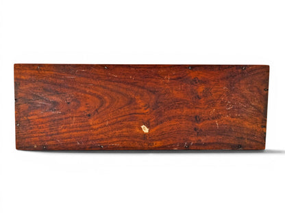 Victorian walnut piqué glove box with lock and key