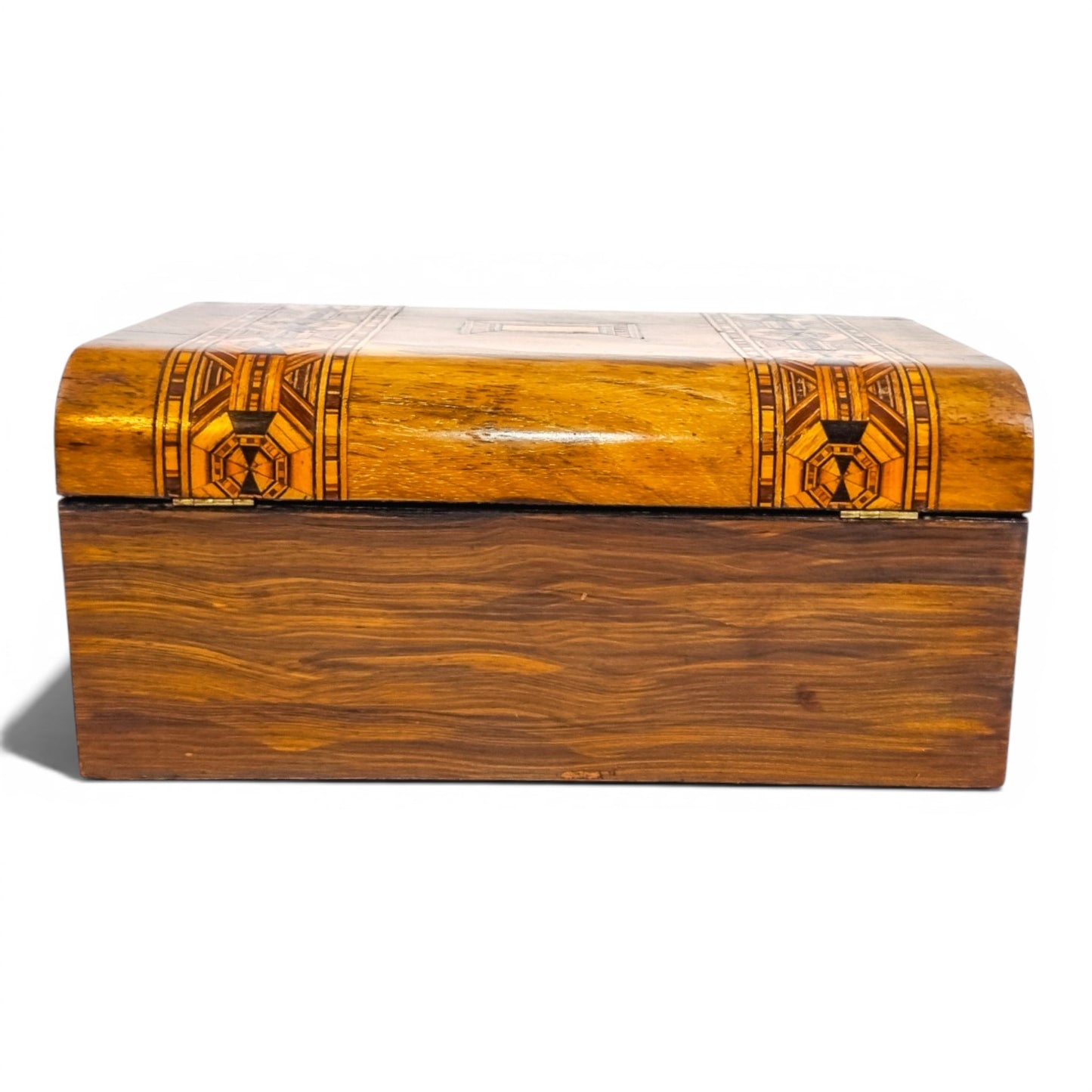 Victorian Tunbridge Ware walnut sewing box, mosaic