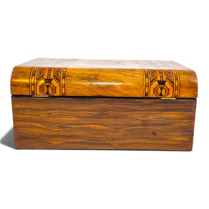 Victorian Tunbridge Ware walnut sewing box, mosaic