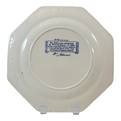 Art Deco Chinoiserie William Adams pair octagonal plates, Chinese Bird pattern