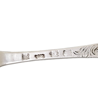 George II silver gilt berry spoon with Green Man mask