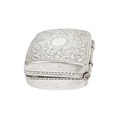 George IV vinaigrette in sterling silver gilt with floral engraving and vacant cartouche, John Thropp, 1822