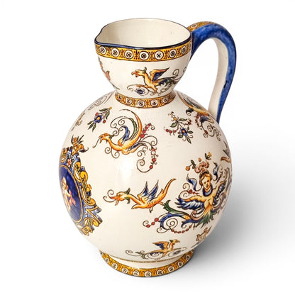 Faïence de Gien Renaissance Revival ewer, c.1880
