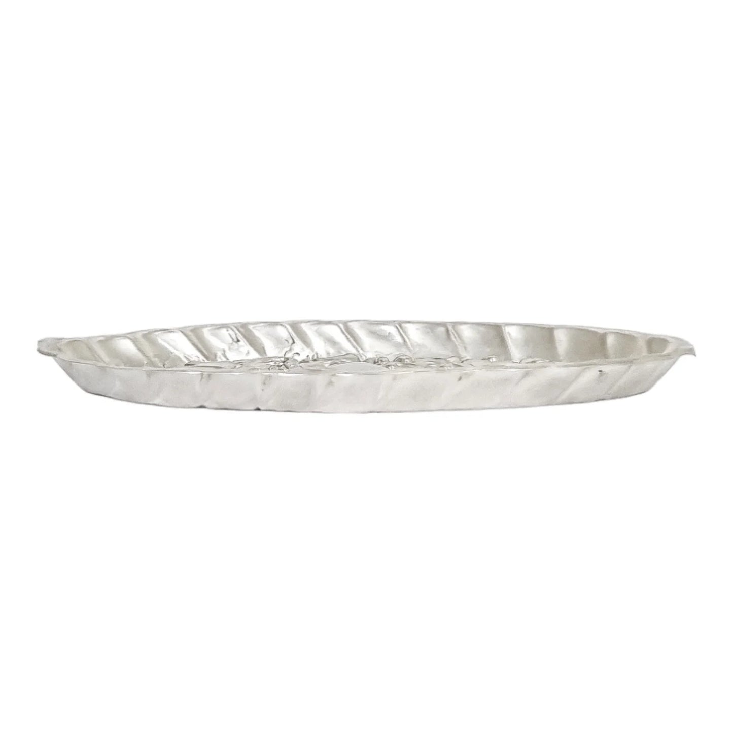 Victorian sterling silver dressing table pin dish tray embossed with scrolls and flowers