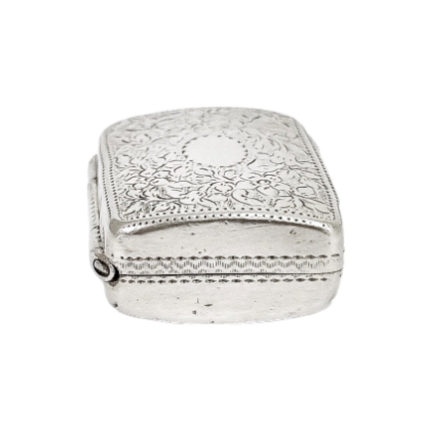 George IV vinaigrette in sterling silver gilt with floral engraving and vacant cartouche, John Thropp, 1822
