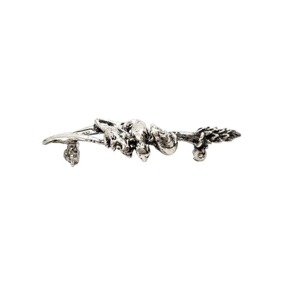 Vintage MASJ three mice on wheat stalk novelty bar brooch