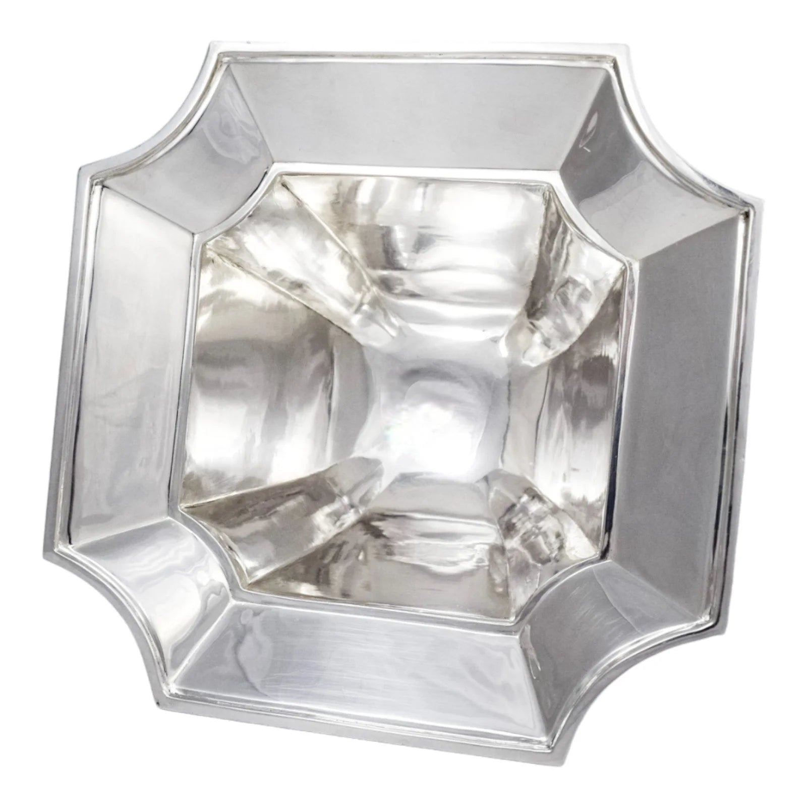 Art Deco sterling silver flared octagonal pedestal vase / small wine cooler / ice bucket