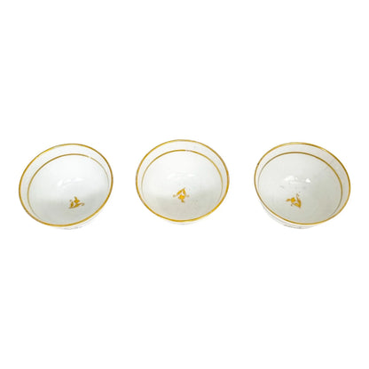 Georgian Thomas Wolfe (Factory Z) porcelain set of 3 bat-printed tea slop bowls, c. 1800