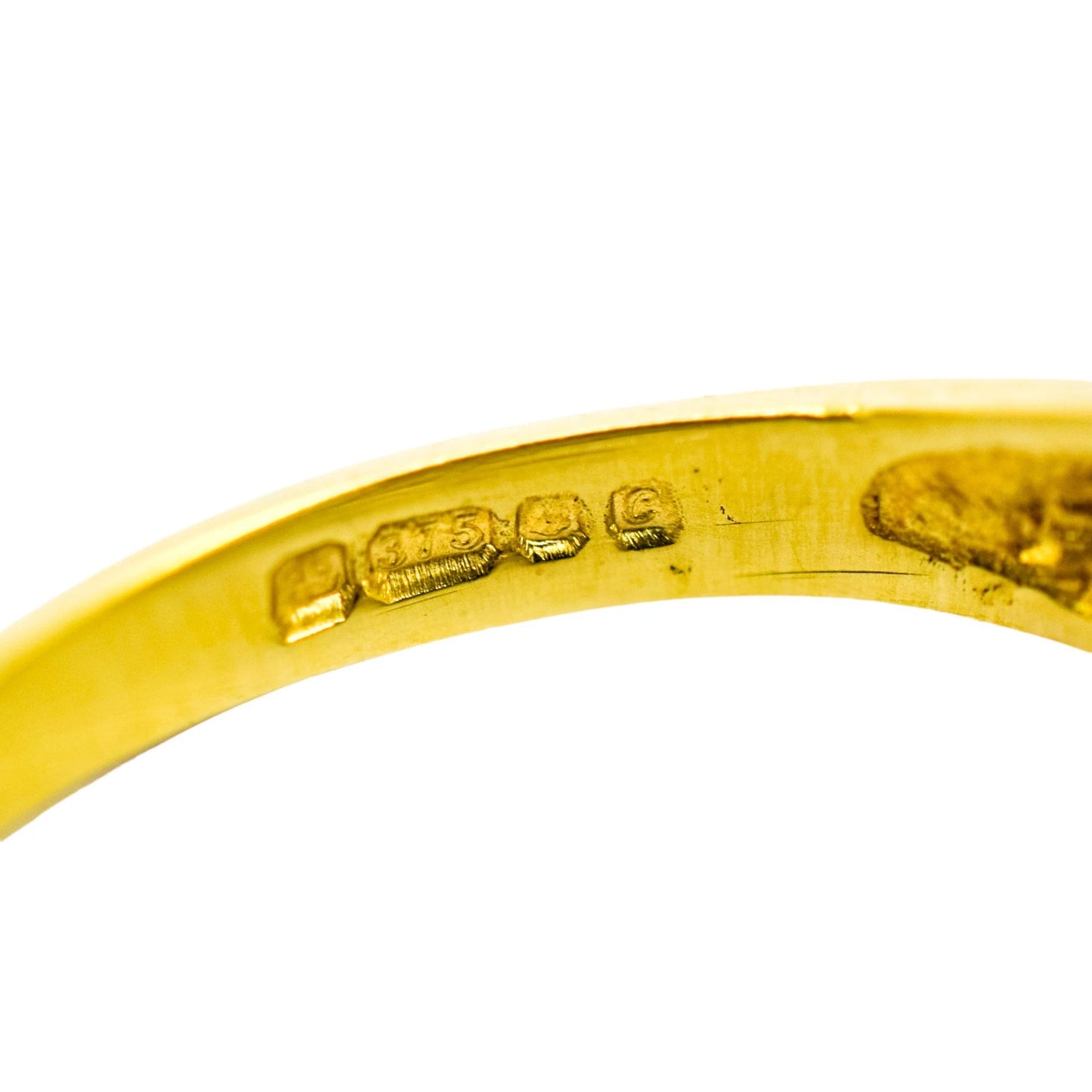 1970's 9ct yellow gold lemon citrine statement trilogy ring, size N ½