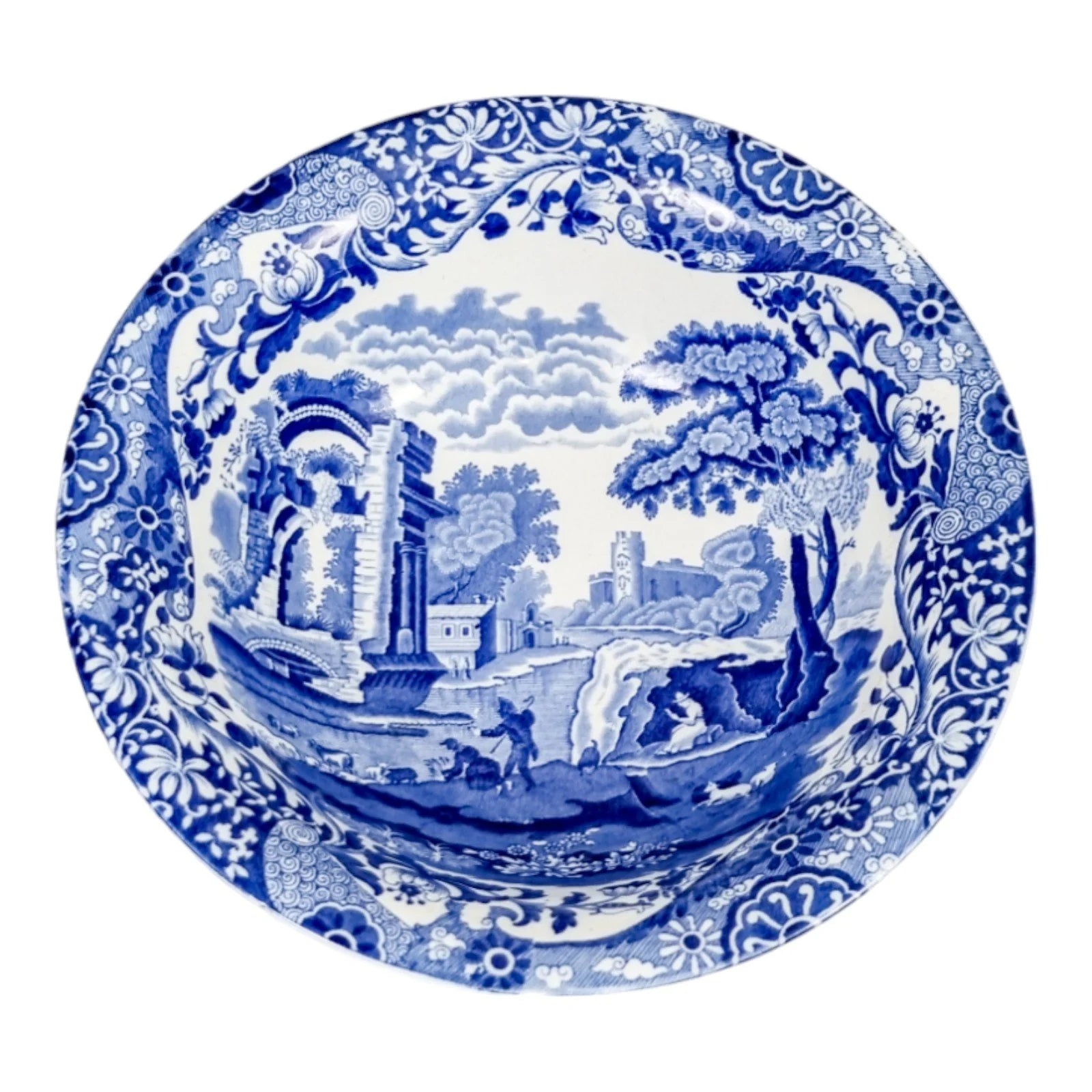 1930’s Copeland Spode porcelain blue “Italian” serving salad bowl