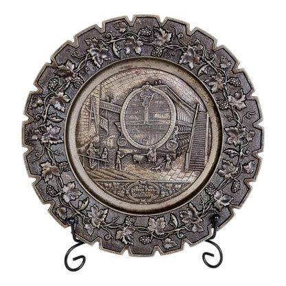 19th century "Das Große Fass im Heidelberger” Tun cast iron souvenir plate