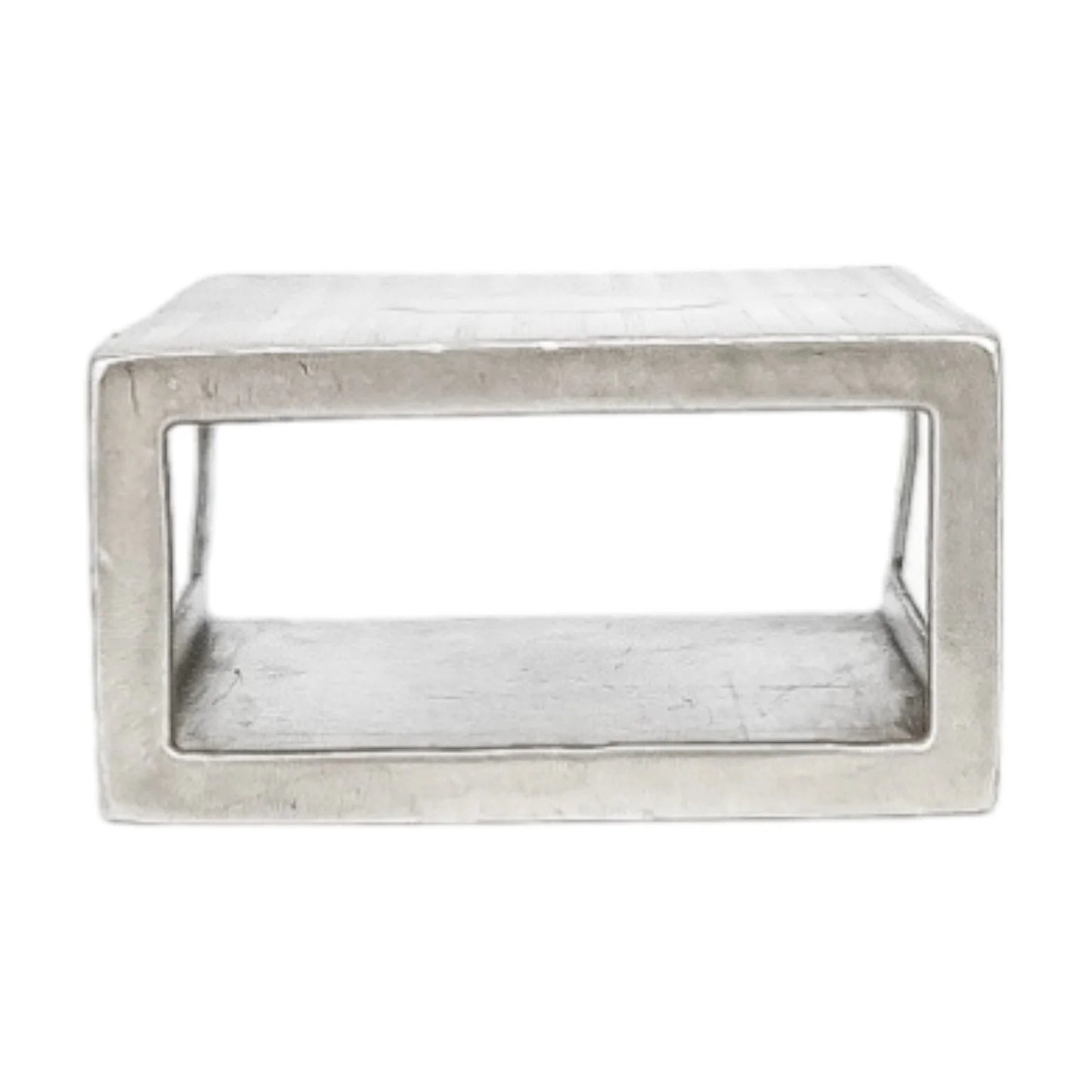 Art Deco sterling silver matchbox holder with vacant cartouche and banded design