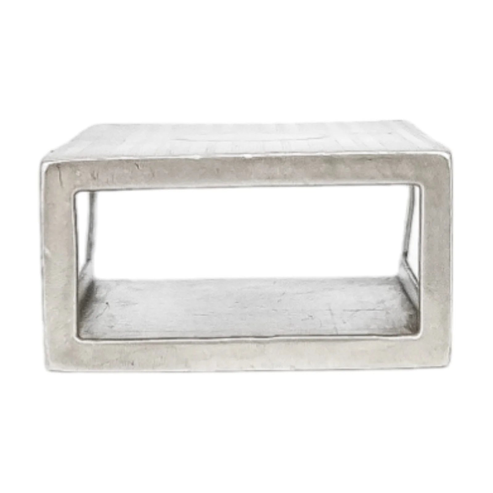 Art Deco sterling silver matchbox holder with vacant cartouche and banded design