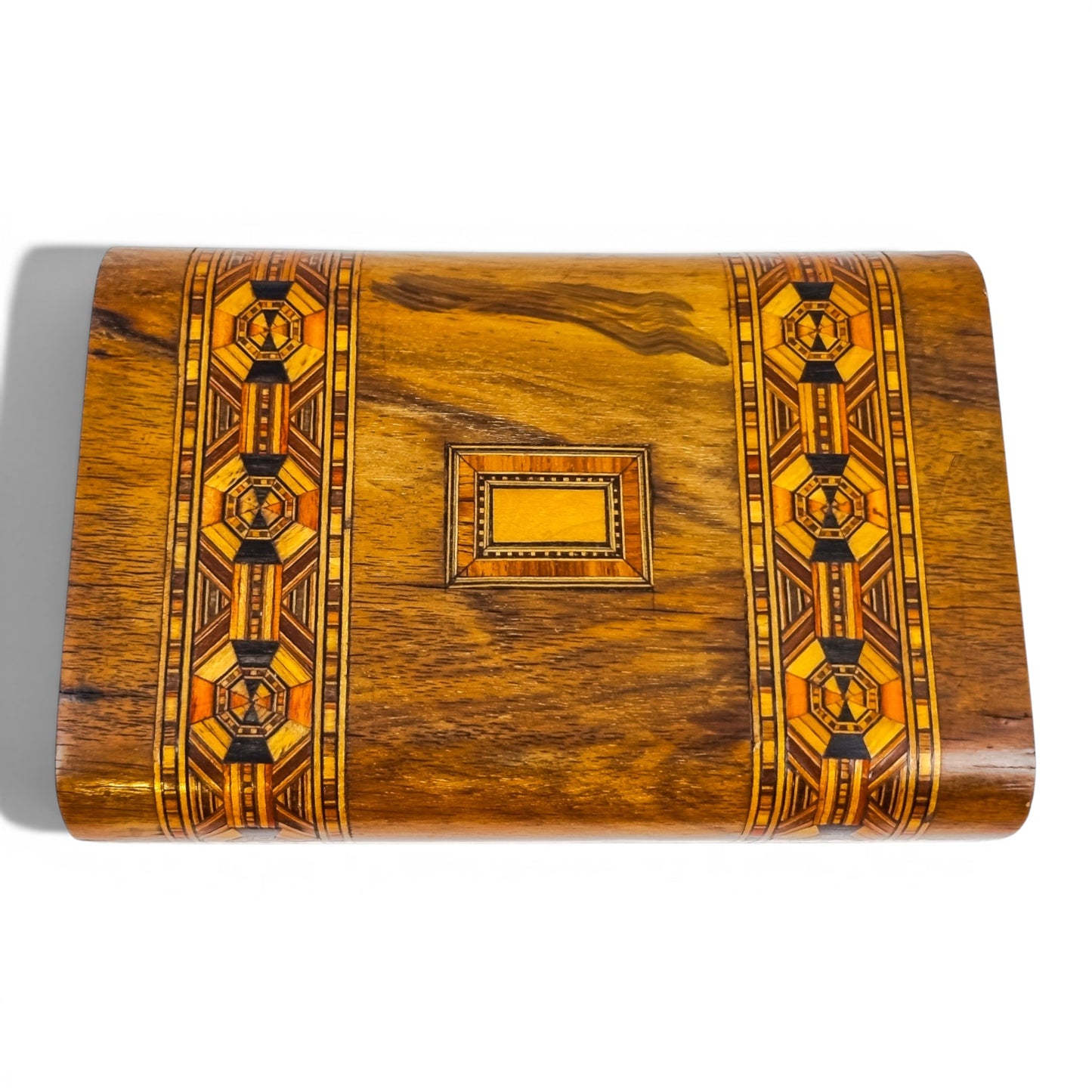 Victorian Tunbridge Ware walnut sewing box, mosaic