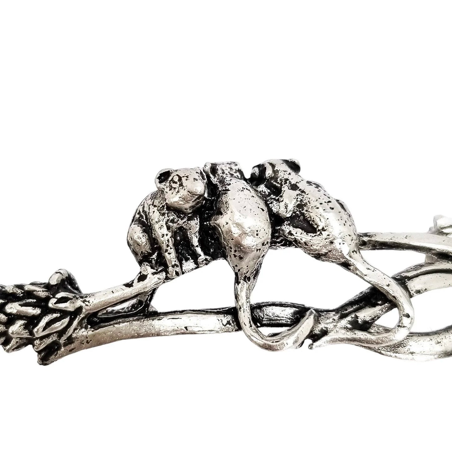 Vintage MASJ three mice on wheat stalk novelty bar brooch