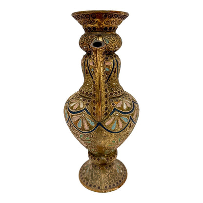 Victorian Wilhelm Schiller & Sohn pottery baluster ewer in Islamic style