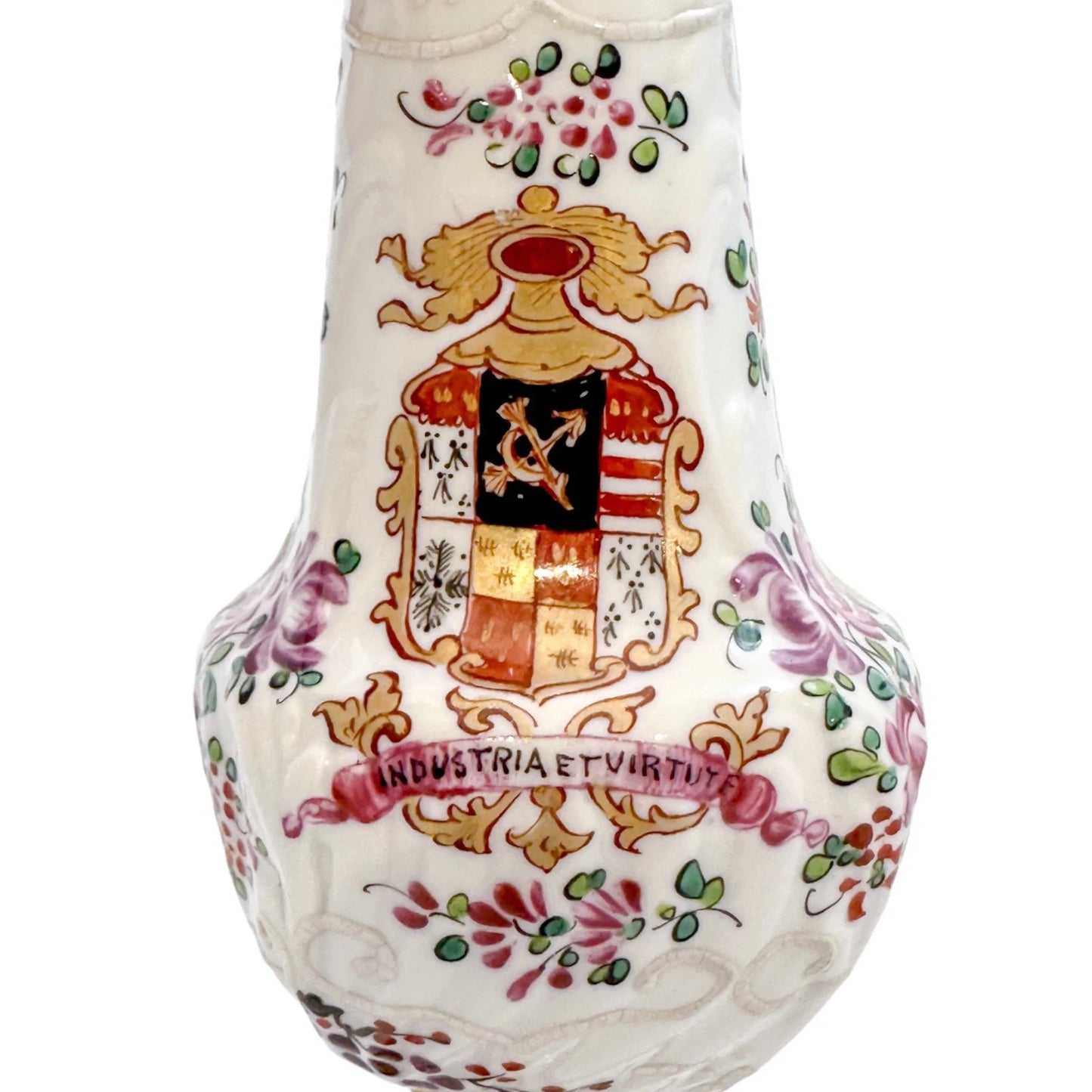 19th century Samson of Paris porcelain Chinese Export style armorial muffineer