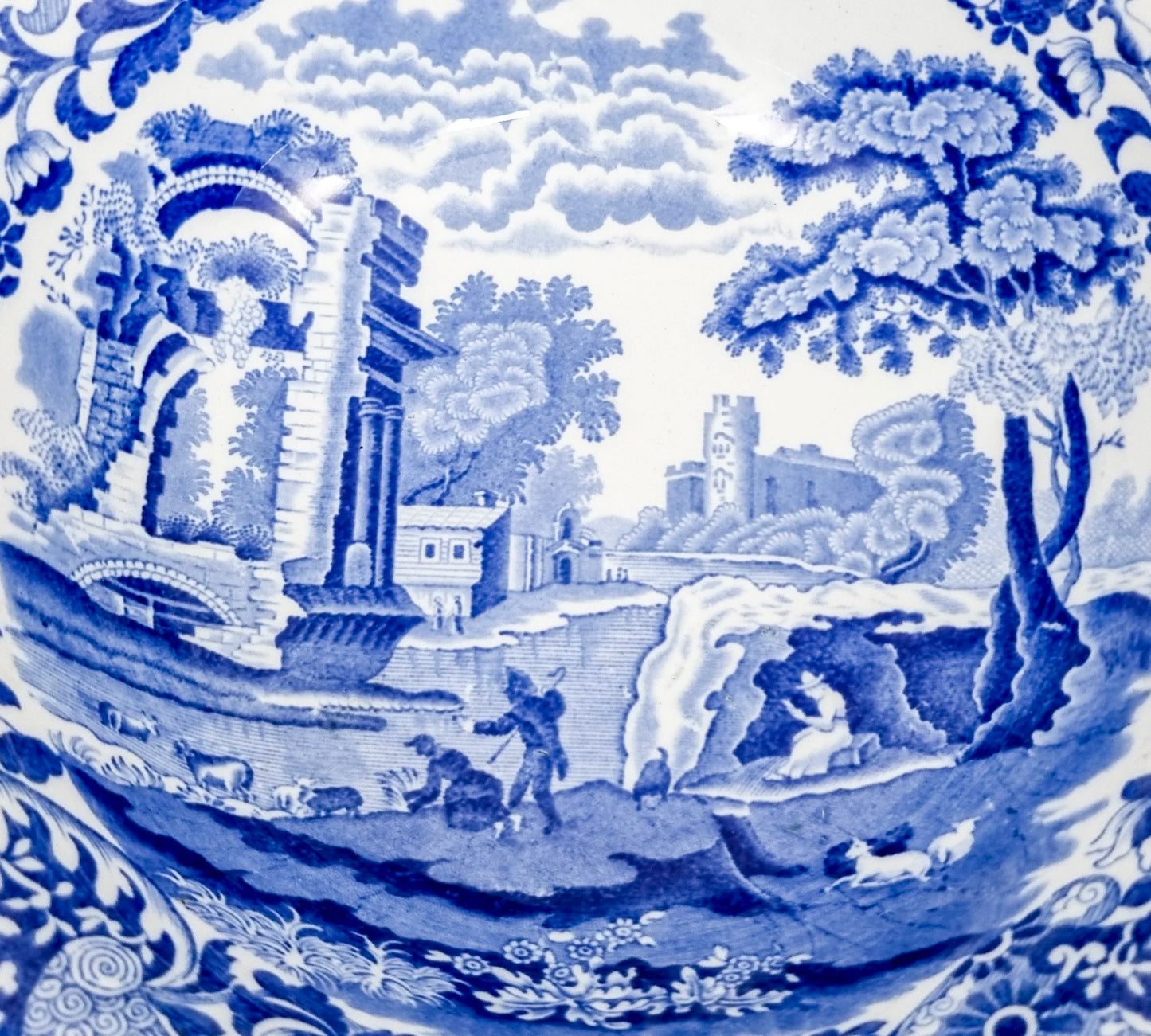 1930’s Copeland Spode porcelain blue “Italian” serving salad bowl