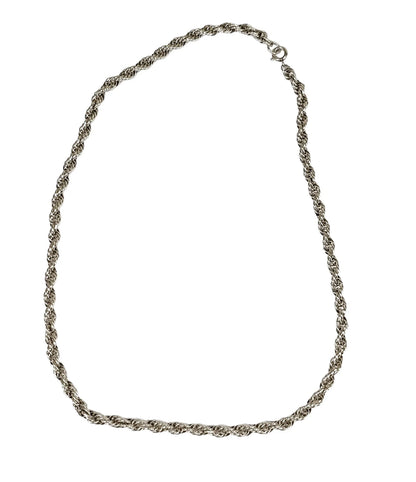 Vintage 1960's thick sterling silver twist rope chain unisex necklace
