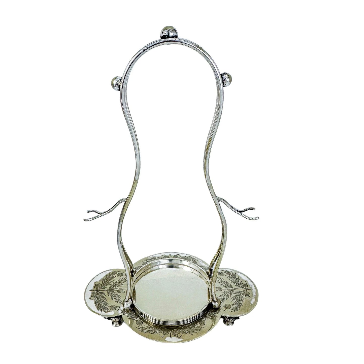 Victorian Edinburgh crystal 'Thistle' decanter set, 2 cordial glasses