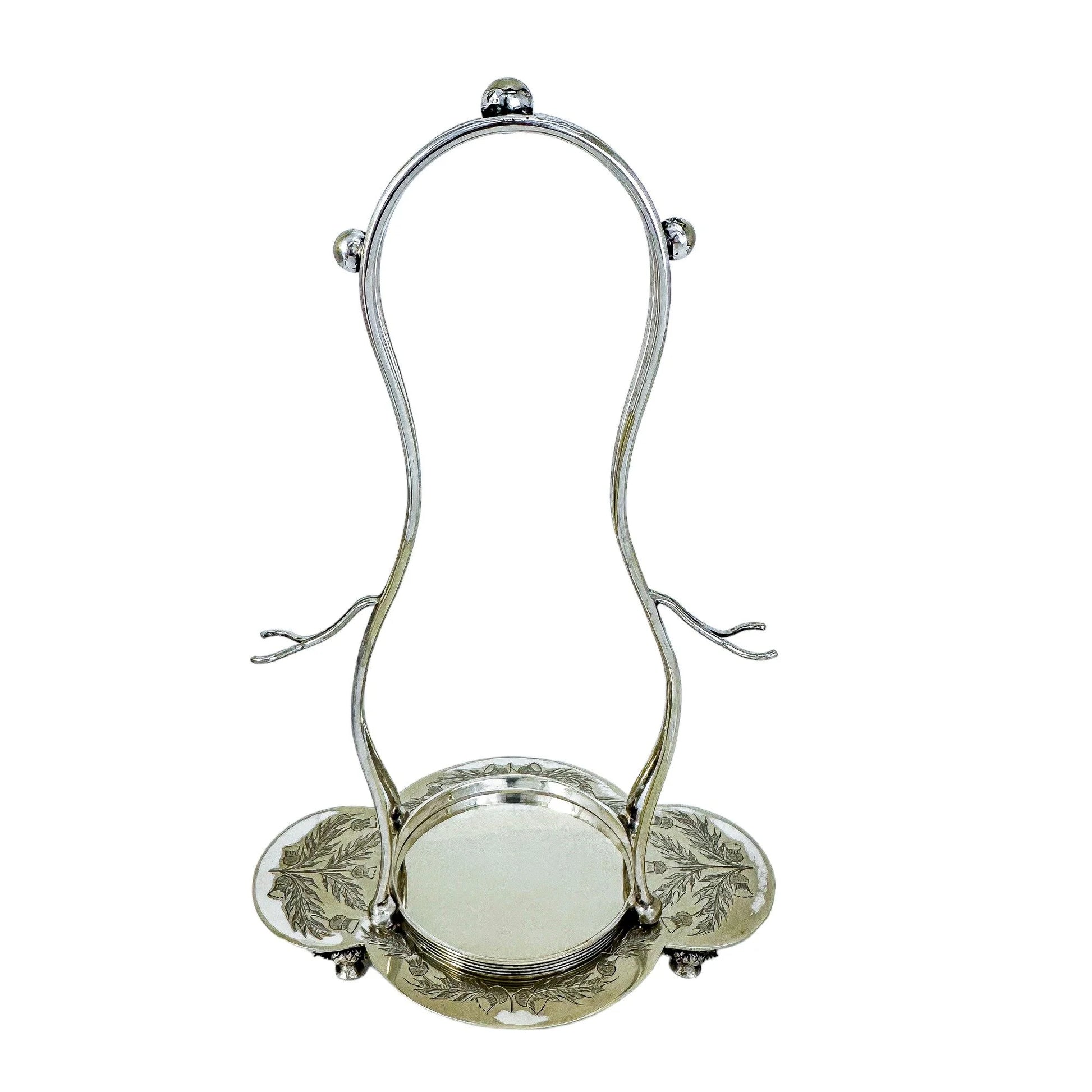 Victorian Edinburgh crystal 'Thistle' decanter set, 2 cordial glasses